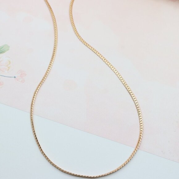 Elegant Rose Gold Flat Chain Necklace in High Quality Finish, XPNL0271 - Picture 6 of 11